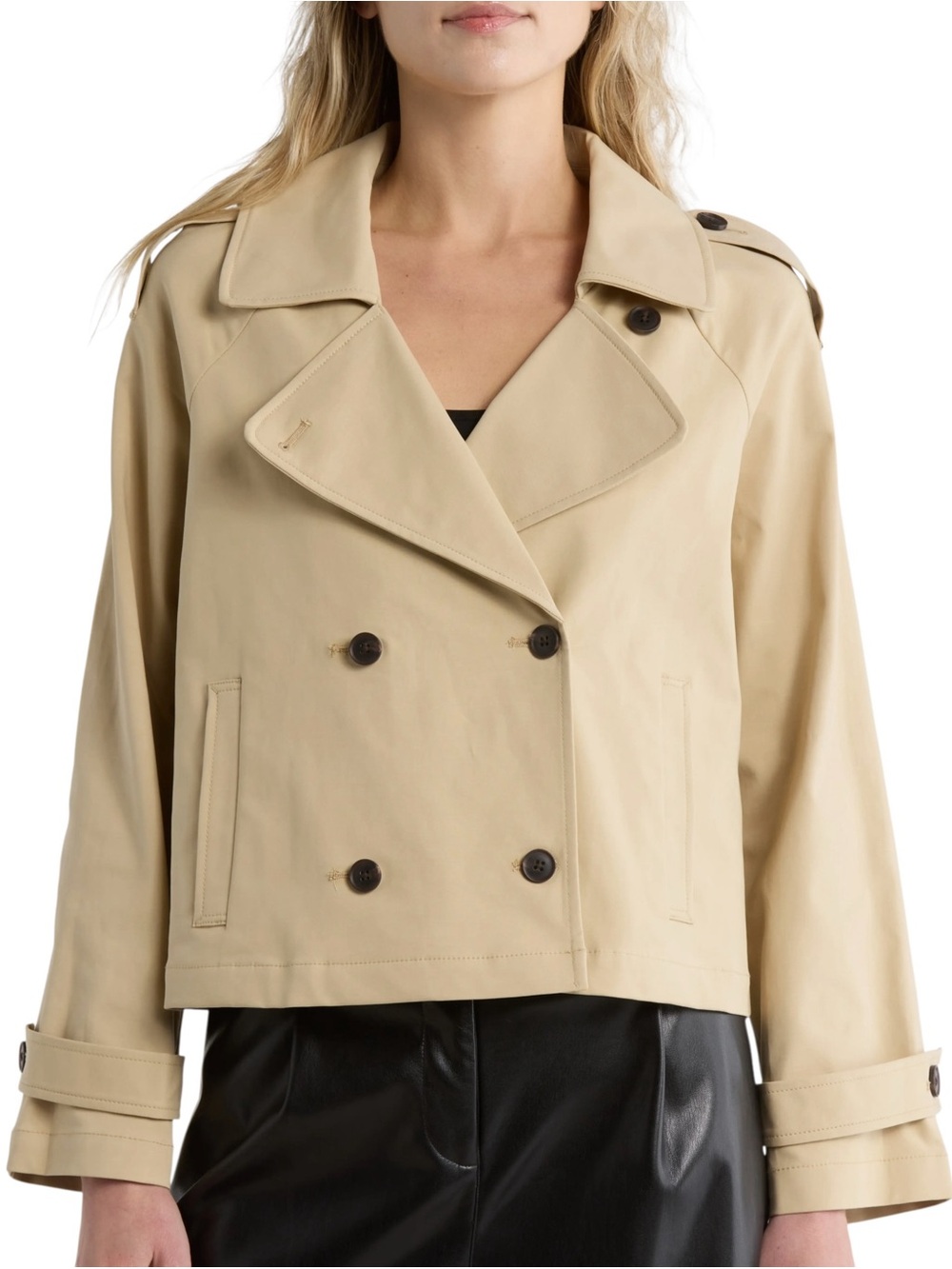 Nordstrom Stretch Cotton Trench coat in Tan Travertine size Medium NWOT